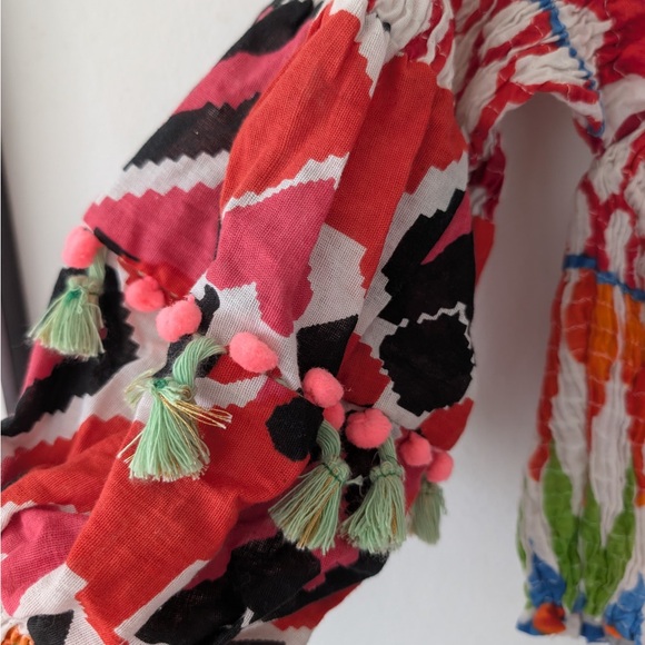 Vibrant Red Embroidered Crop Top - Picture 4 of 10